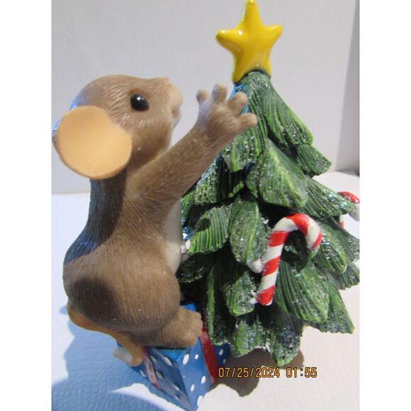 CHARMING TAILS HAVE A SWEET CHRISTMAS FITZ & FLOYD MOUSE CHRISTMAS TREE 87/141 - Picture 5 of 7